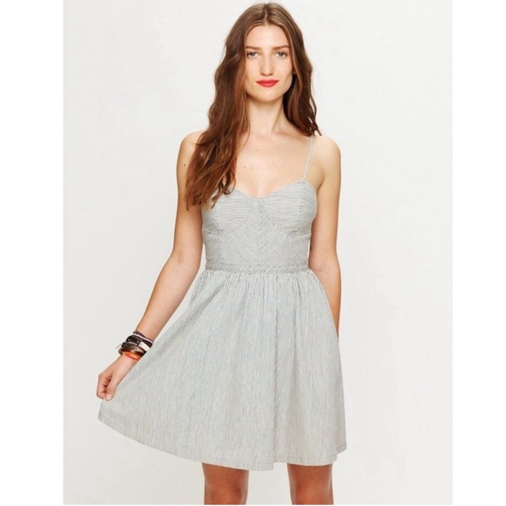 Free People Railroad Stripe Bustier Mini Dress NWT
